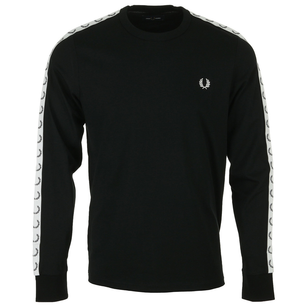 Vêtements Homme T-shirts manches courtes Fred Perry Taped Long Sleeve Tee Shirt Noir