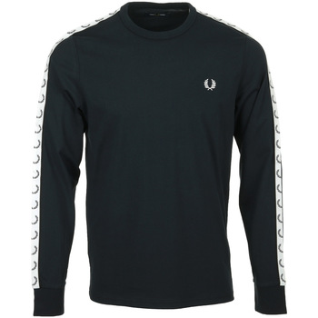 Vêtements Homme T-shirts manches courtes Fred Perry Taped Long Sleeve Tee Shirt Bleu