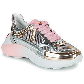 Chaussures Femme Baskets basses Love Moschino SUPERHEART Rose Gold / Argent / Rose