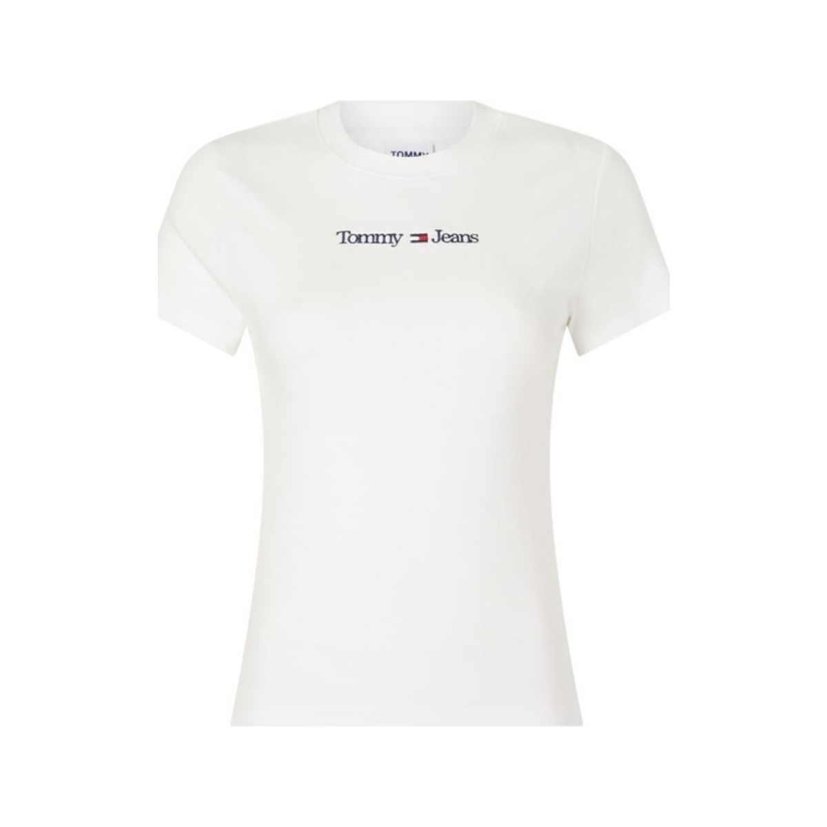 Vêtements Femme T-shirts & Polos Tommy Jeans T-shirt femme  Ref 58578 YBL Ecru Blanc