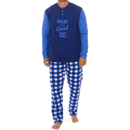 Vêtements Homme Pyjamas / Chemises de nuit Kisses&Love KL130149 Bleu