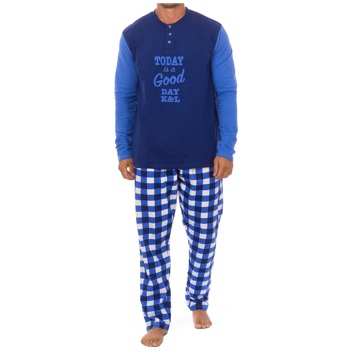 Vêtements Homme Pyjamas / Chemises de nuit Kisses&Love KL130149 Bleu