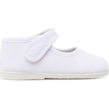 Chaussures Fille Ballerines / babies Pisamonas Bracelet adhésif à semelle fine en toile Merceditas Blanc