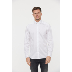 Vêtements Homme Chemises manches longues Lee Cooper Chemise DETO Blanc Blanc
