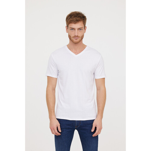 Vêtements Homme T-shirts Classic courtes Lee Cooper T-Shirt AJESSY Blanc Blanc