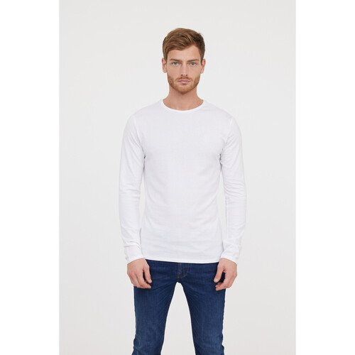Vêtements Homme Sweatshirt Emoli Cobalt Lee Cooper T-shirt AREO Blanc ML Blanc