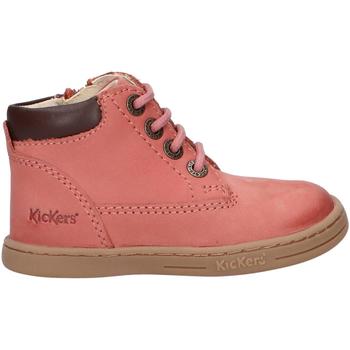 Chaussures Fille Bottines Kickers 537938-30 TACKLAND GOLF NUBUCK Rose
