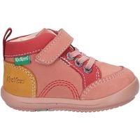 Chaussures Fille Bottines Kickers 878670-10 KINO? CUIR NUBUCK TRICOLORE Rose