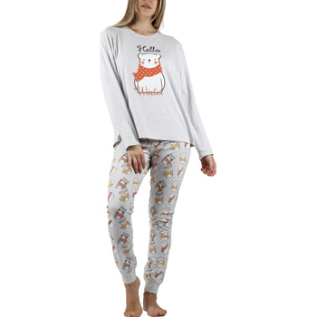 Vêtements Femme Pyjamas / Chemises de nuit Admas Pyjama tenue d'intérieur pantalon et haut Hello Winter Gris