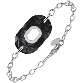 bracelets orusbijoux  bracelet en argent  ovale et acétate noire 