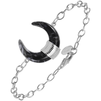 bijoux orusbijoux  bracelet en argent forme corne et acétate noire 