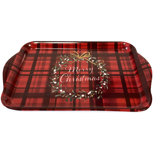 Cheval - Torchon En Coton 50 Vides poches Ambiente Mini plateau rectangulaire Merry Christmas Rouge