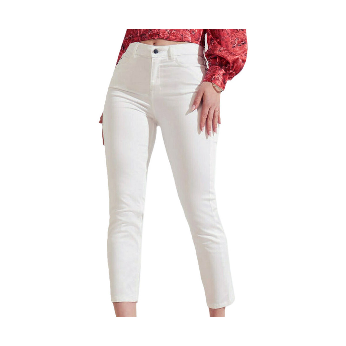 Vêtements Femme Jeans skinny Guess G-W1GB19W93CD Blanc