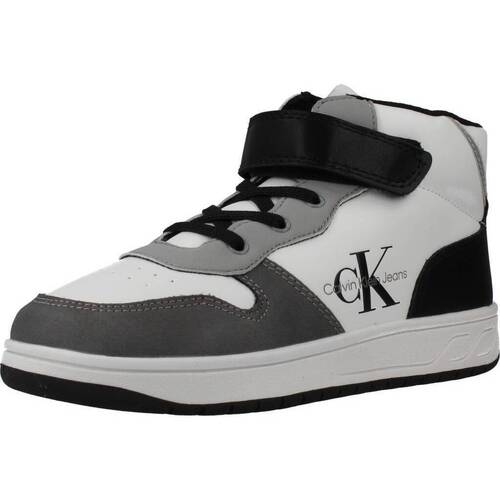 Chaussures Garçon Baskets basses Calvin Klein embossed OKC V1X980331 Blanc