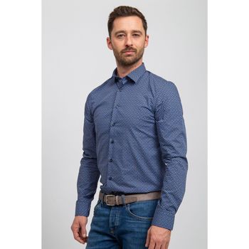 Vêtements Homme Chemises manches longues Suitable Chemise Twill Impression Marine Bleu