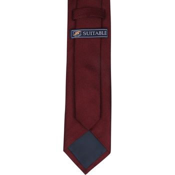 Suitable Cravate Bordeaux Soie Rouge
