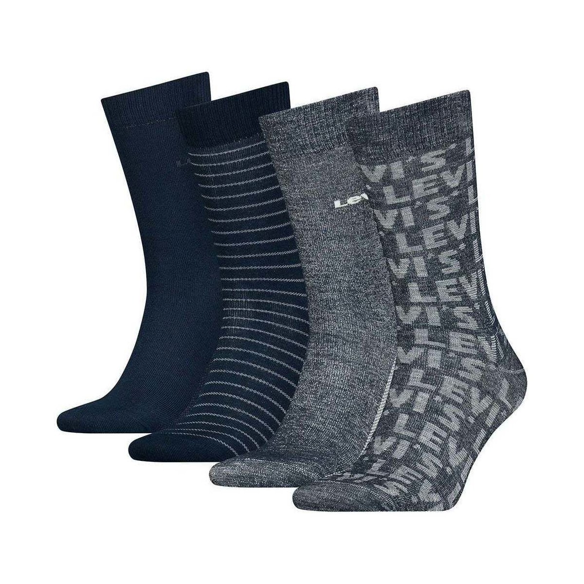 Sous-vêtements Homme Socquettes Levi's Boîte cadeau de 4 paires de chaussettes Denim Bleu