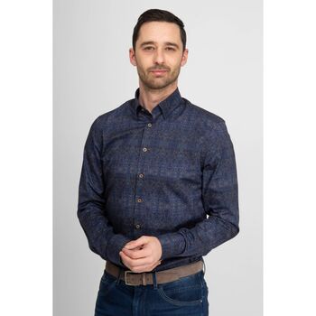 Vêtements Homme Chemises manches longues Suitable Chemise Van Gogh Marine Bleu