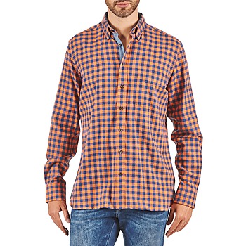 Vêtements Homme Chemises manches longues Hackett SOFT BRIGHT CHECK Orange / Bleu