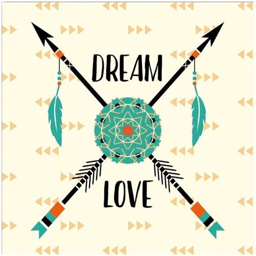 Running / Trail Tableaux / toiles Sud Trading Petit cadre en bois Collection Apache - Dream Love Beige