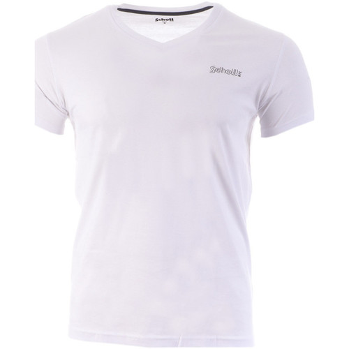 Vêtements Homme T-shirts & Polos Schott SC-JEFFVNECK Blanc