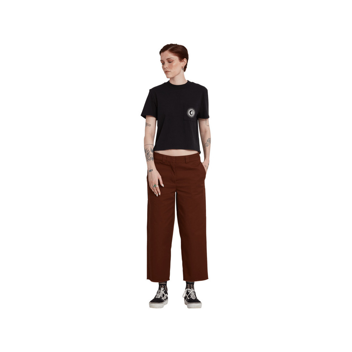 Vêtements Femme Chinos / Carrots Volcom Whawhat Chino Pant Brown Marron