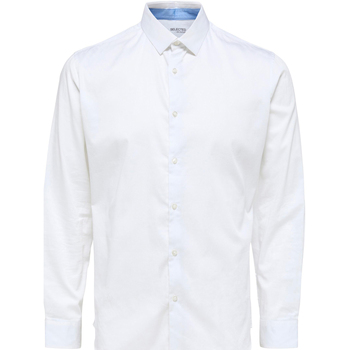 Vêtements Homme Chemises manches longues Selected Chemise coton biologique cintrée Blanc