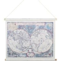 Maison & Déco Tableaux / toiles Signes Grimalt Toile déco Carte du monde à suspendre Lin Beige