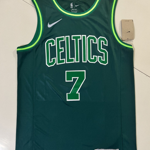 Vêtements Homme Déguisements blackanthracitewhite Nike NBA Boston Celtics #7 Brown Green basketball Suit L Gris