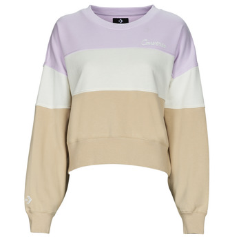 Vêtements Femme Sweats Converse COLOR-BLOCKED CHAIN STITCH Violet / Multicolore