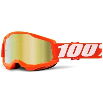 Accessoires Accessoires sport 100 % Feminin 100% Masque VTT Strata 2 - Orange/Mirror Gold Lens ORANGE MIRROR