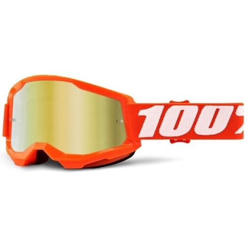 Accessoires Accessoires sport 100 % Feminin 100% Masque VTT Strata 2 - Orange/Mirror Gold Lens Orange