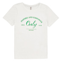 Vêtements Fille T-shirts manches courtes Only KOGWENDY S/S LOGO TOP BOX CP JRS Blanc