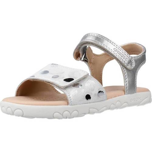 Chaussures Fille Sandales et Nu-pieds Geox J SANDAL HAITI GIRL Blanc