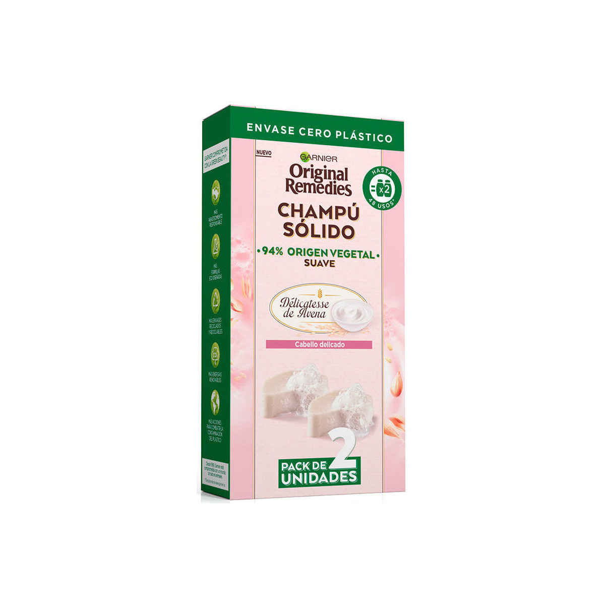 Beauté Shampooings Garnier Original Remedies Champú Sólido Suave De Avena 2 X 60 Gr 