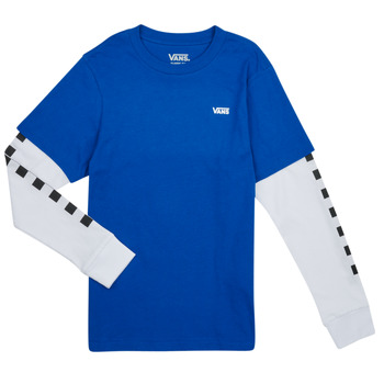 Vêtements Garçon T-shirts manches longues Vans LONG CHECK TWOFER Bleu / Blanc