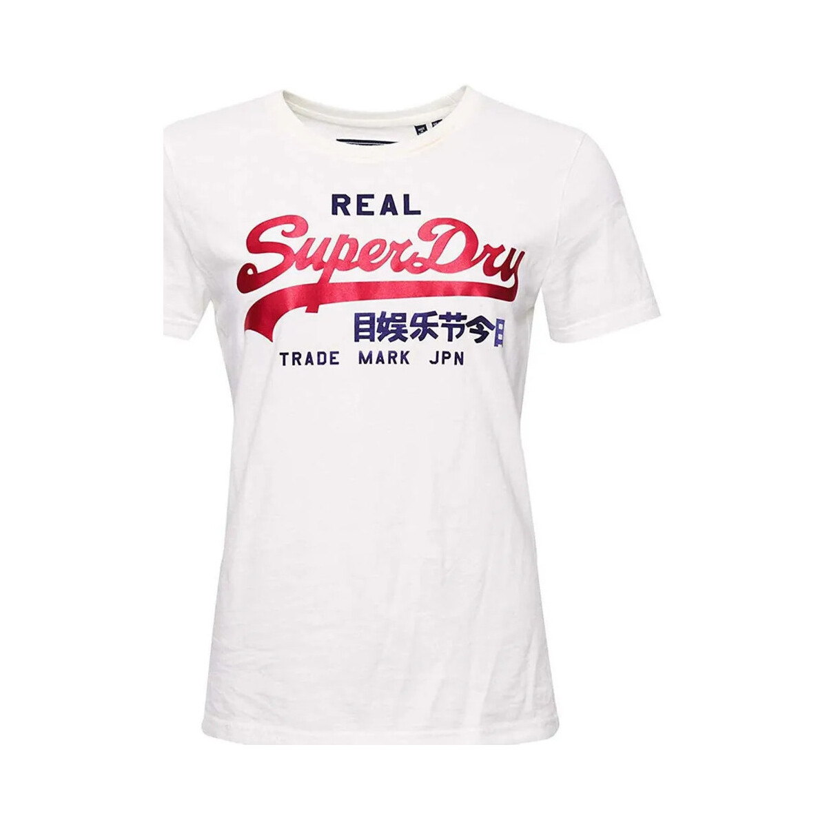 Vêtements Femme T-shirts manches courtes Superdry satin Vintage Logo Duo Blanc