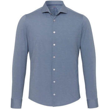 Vêtements Homme Chemises manches longues Pure Tops / Blouses Gris Bleu Bleu