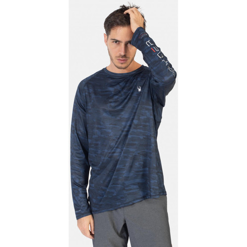 Vêtements Homme Tableaux / toiles Spyder T-shirt manches longues Quick-Drying UV Protection Marine