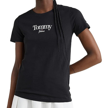 Vêtements Femme T-shirts manches courtes Tommy Hilfiger DW0DW13696 Noir