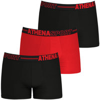 Sous-vêtements Homme Boxers Athena Lot de 3 boxers homme Ecopack noirrougenoir