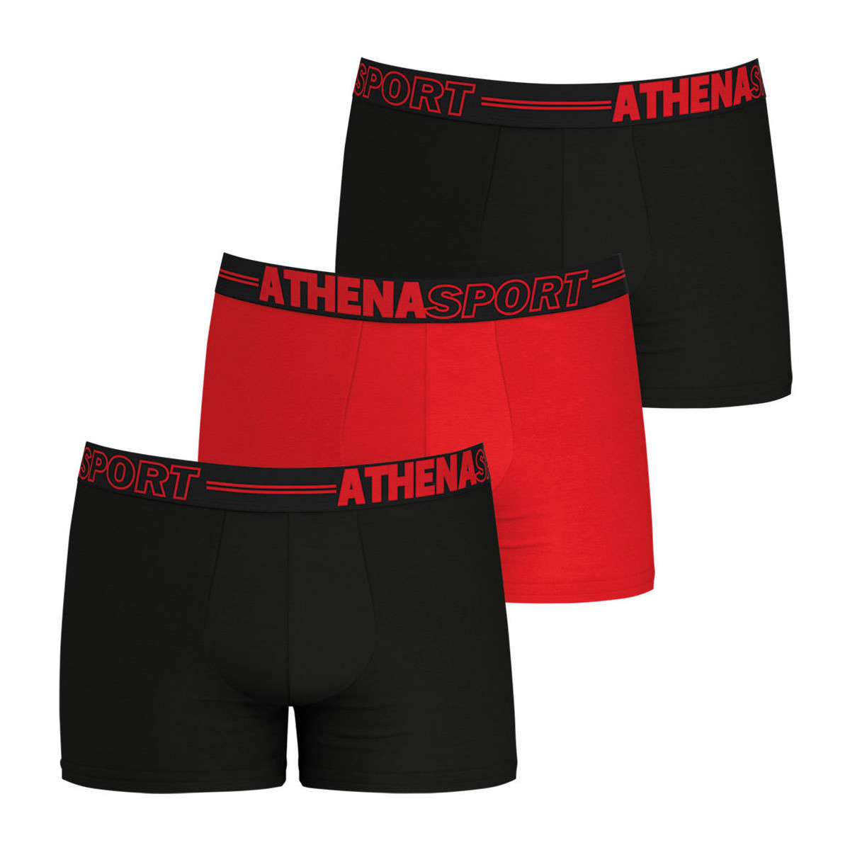 Sous-vêtements Homme Boxers Athena Lot de 3 boxers homme Ecopack Rouge