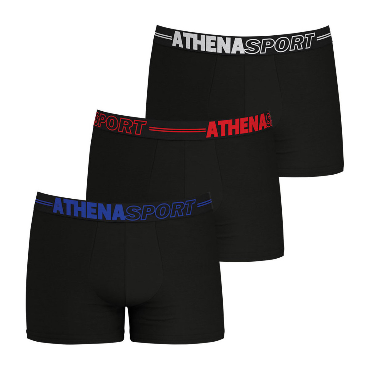 Sous-vêtements Homme Boxers Athena Lot de 3 boxers homme Ecopack Noir