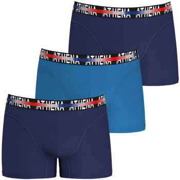 Sous-vêtements Homme Boxers Athena Lot de 3 boxers homme Endurance 24H Bleu