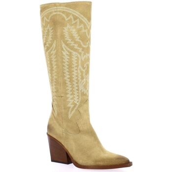 Pao Bottes cuir velours Beige