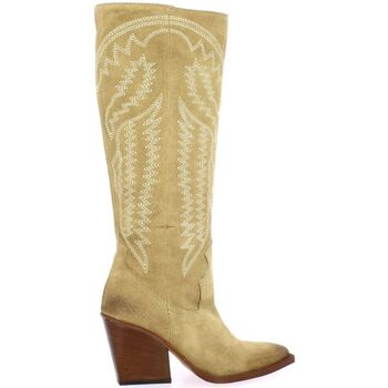 Pao Bottes cuir velours Beige