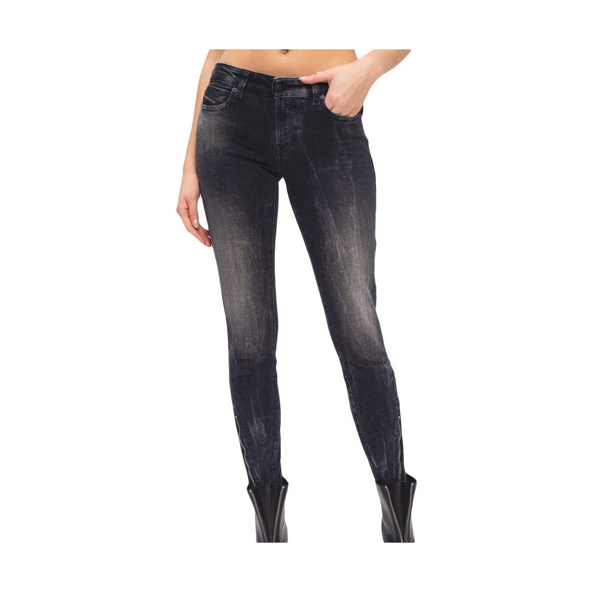 Vêtements Femme Jeans slim Diesel A01645-009PX Noir