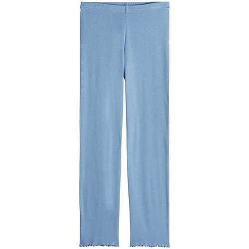 Vêtements Femme Pantalons Legging Chaud Femme Laine Pantalon point de bourdon - La Flâneuse Bleu
