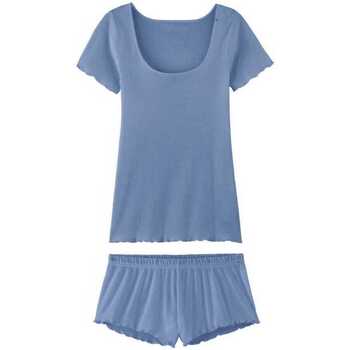 Vêtements Femme Pyjamas / Chemises de nuit Achel Par Lemahieu Pyjama T-shirt et short Bleu
