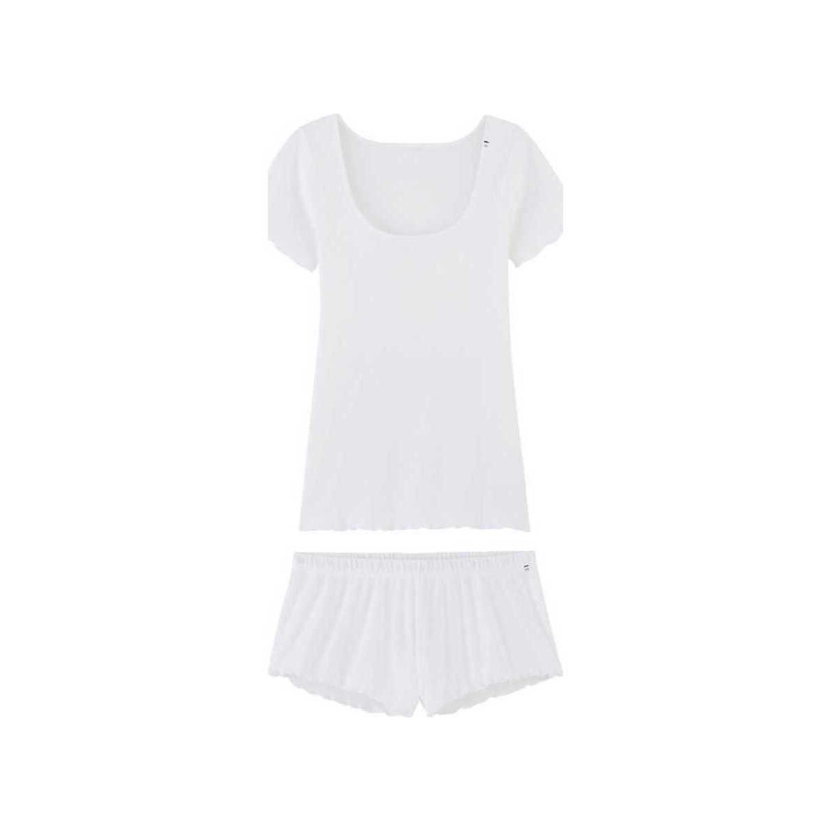 Vêtements Femme Pyjamas / Chemises de nuit Achel Par Lemahieu Pyjama T-shirt et short Blanc